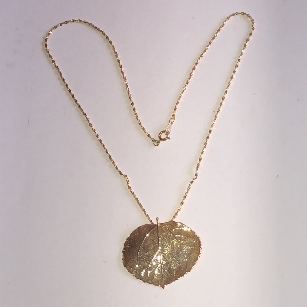 Rocky Mountain Leaf Company Real Aspen Leaf 24K Gold Finish - Picture 6 of 7